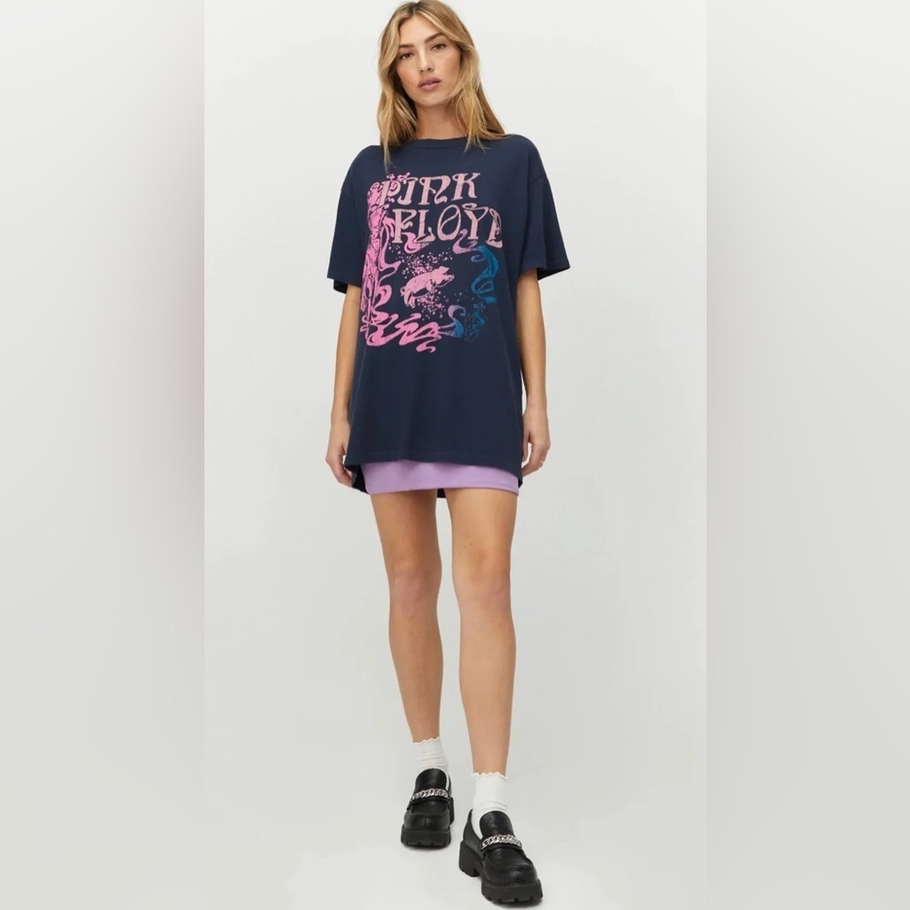 Daydreamer Navy Cotton T-Shirt large short sleeve oversized graphic Pink Floyd